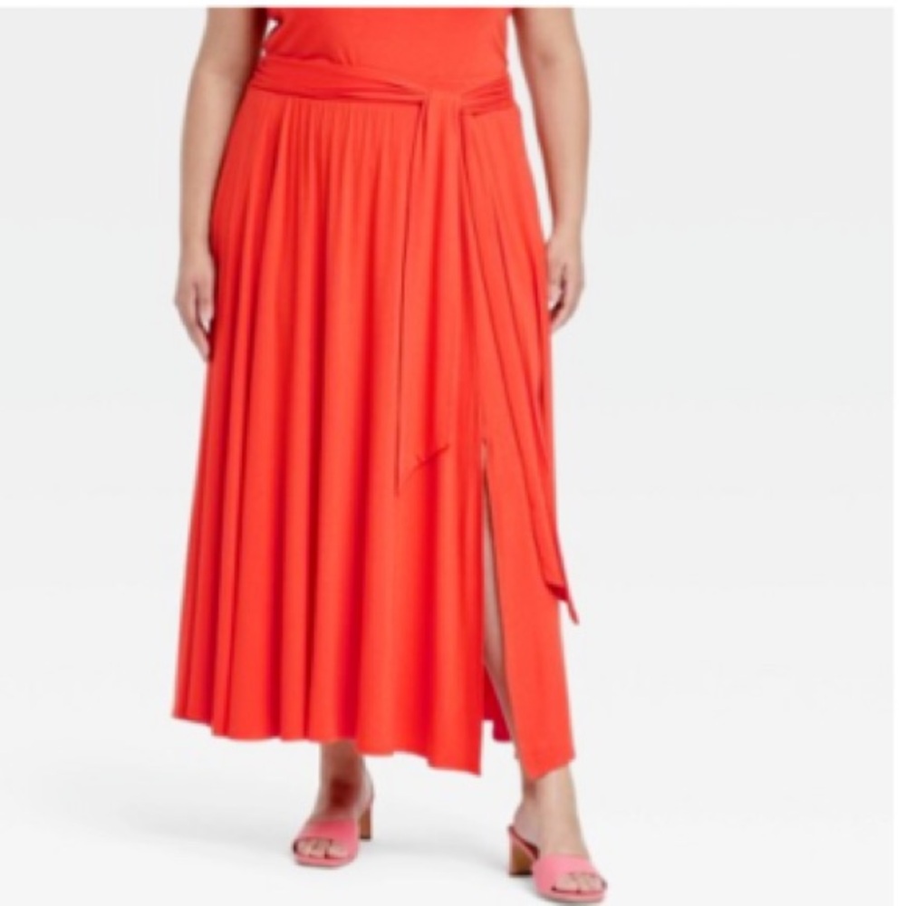 NWOT Coral/Orange Maxi Skirt
